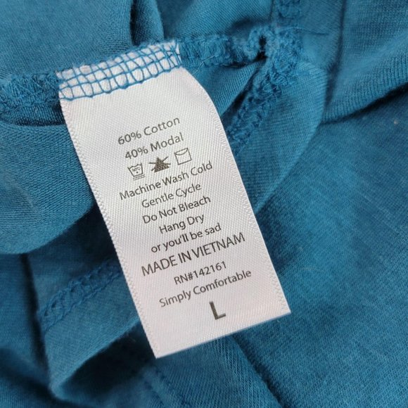 LuLaRoe Teal Short Sleeve T-Shirt Dress Women's Size Large 646 - Picture 6 of 8